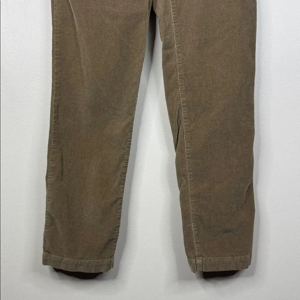 J. Jill Authentic Fit Slim Leg Corduroy Pants 8 Tan Rattan Academia Minimalist